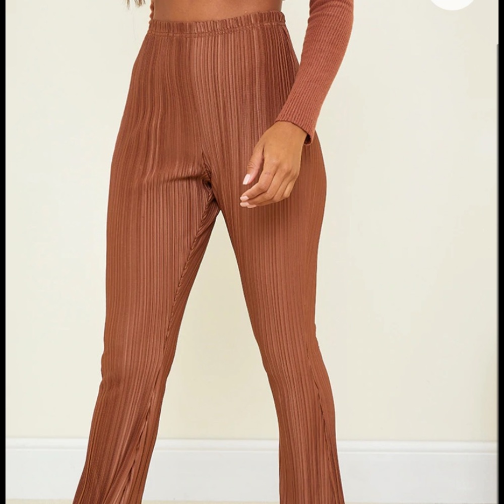 Brown flared pants